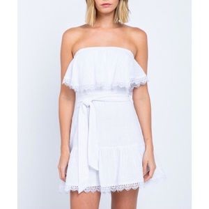 Skylar + Madison Off-Shoulder Mini Dress in White